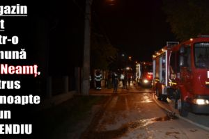 Magazin mixt dintr-o comună din Neamţ, distrus azi-noapte de un incendiu