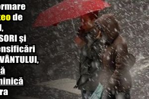 Informare meteo de ploi, ninsori şi intensificări ale vântului, până duminică seara