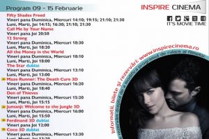 PROGRAM Inspire Cinema Alba Iulia. Ce filme vor rula în perioada 9-15 februarie 2018