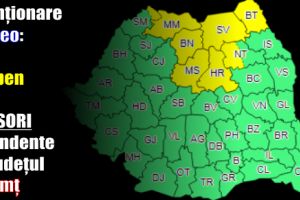 Atenţionare meteo: Cod galben de ninsori abundente în judeţul Neamţ