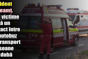 Accident în Neamţ. Trei victime după un impact între un autobuz de transport persoane şi o dubă