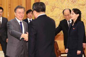 Presedintele Coreei de Sud s-a intalnit cu sora lui Kim Jong-Un si prsedintele onorific nord-coreean