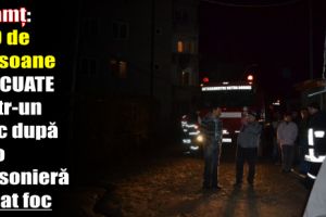 Neamţ: 200 de persoane evacuate dintr-un bloc după ce o garsonieră a luat foc