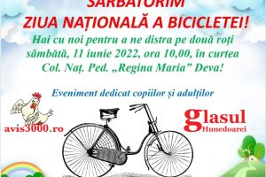 Sâmbătă, 11 iunie 2022, de la ora 10.00, la Deva se sărbătoreşte Ziua Naţională a Bicicletei