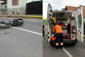 FOTO ȘTIREA TA| Accident rutier în Sebeşel: Un motociclist rănit uşor, după ce a pierdut controlul vehiculului