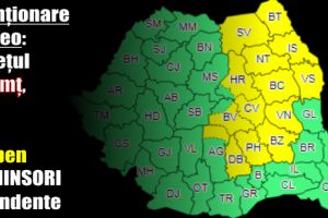 Atenţionare meteo: Judeţul Neamţ, sub Cod galben de ninsori abundente