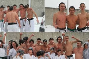 Bravo, baieti! Se vede ca aveti sange de campioni!“: Luptatorii de la Gethika Team Constanta, antrenament la bustul gol, in zapada (galerie foto)