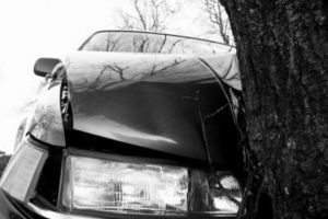 O soferita a intrat cu masina in copac, la Cocorastii Mislii