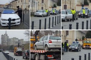 FOTO, ȘTIREA TA: Nimic nu se iartă! Maşinile parcate neregulamentar sunt ridicate inclusiv din Cetatea Alba Carolina, zona turistică a oraşului