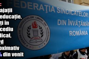 FSLI: Angajaţii din educaţie, aflaţi în concediu medical, pierd aproximativ 20 % din venit