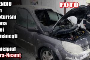 Incendiu la un autoturism lângă Piaţa Dărmăneşti din Piatra-Neamţ