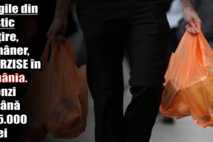 Pungile din plastic subţire, cu mâner, vor fi interzise în România. Amenzi de până la 25.000 de lei