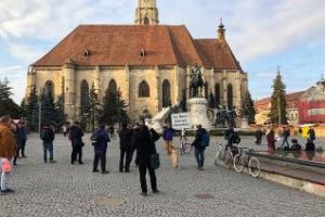Mai mulţi ziarişti decât etnici maghiari la protestul pentru PLĂCUȚE - FOTO