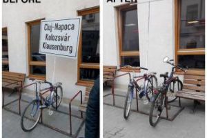 Plângere penală pentru dispariţia plăcuţei trilinvge de la Primărie - FOTO