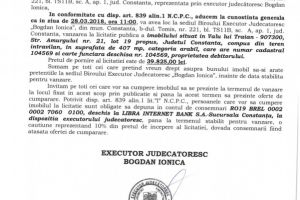 Licitatie publica organizata de B.E.J. 