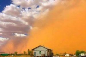 O furtuna de nisip a acoperit un oras din Australia cu un strat fin de praf portocaliu