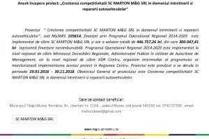 Anunţ incepere proiect