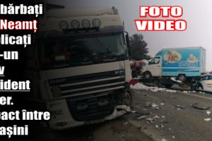Doi bărbaţi din Neamţ implicaţi într-un grav accident rutier. Impact între patru maşini