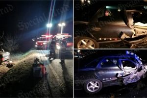 FOTO&VIDEO. Accident grav în Arad. Un BMW de Satu Mare a făcut prăpăd
