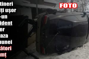 Doi tineri răniţi uşor într-un accident rutier pe raza comunei Vânători-Neamţ