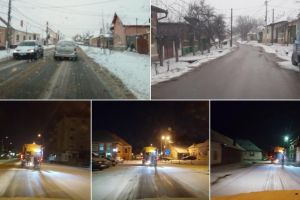 FOTO/ Primăria Sebeş: ”Cinci utilaje care curăţă zăpada aşternută pe carosabil şi împrăştie material antiderapant acţionează pe arterele principale şi secundare”