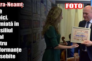 Piatra-Neamţ: Sara Stroici, premiată în Consiliul Local pentru performanţe deosebite