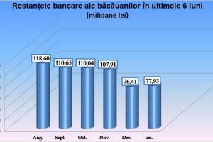 Restanţele bancare ale băcăuanilor au crescut prima oară în şase luni