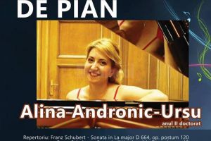 Recital de pian cu Alina Andronic - Ursu, astăzi, la Suceava