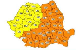 ANM prelungeşte avertizarea de vreme rea, până vineri seară