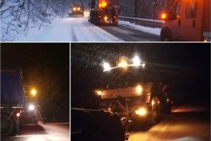 Utilajele continua sa intervina pe drumurile nationale si pe autostrada