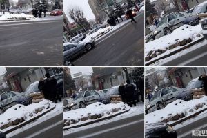 FOTO, VIDEO. Accident pe Bulevardul Revoluţiei din Alba Iulia, la intersecţia din faţa spitalului: Două maşini s-au ciocnit
