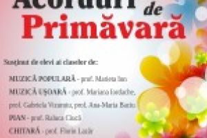 Scoala Populara de Arte “Vespasian Lungu” Braila, cu sprijinul Consiliului Judetean Braila, va invita, pe 6 martie 2018, la spectacolul muzical „Acorduri de primavara”.