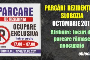 Slobozia: Atribuirea de locuri de parcare de reşedinţă