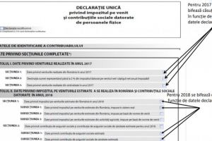Declaraţia unică pentru persoane fizice va fi depusă de aproape un milion de contribuabili