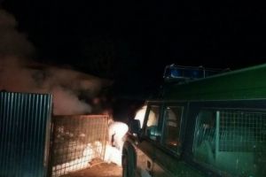 Tulcea. Incendiu la o gospodarie. Politistii de frontiera S.P.F. Chilia au sarit in ajutor