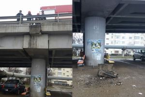 Podul “modernizat” cu bani europeni se dezintegrează