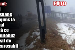 Neamţ: Trei persoane au ajuns la spital după ce un autobuz a ieşit de pe carosabil