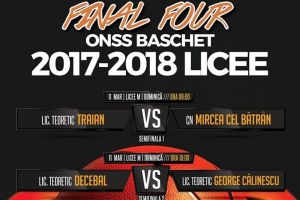 Liceenii din Constanta joaca baschet, duminica, in Turneul Final Four al Olimpiadei Nationale a Sportului Scolar