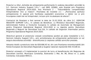 Anunt de presa: Achizitie de echipamente performante in vederea dezvoltarii activitatii la S.C. Gericom Industry Support S.R.L.
