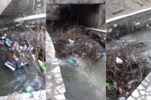 FOTO/ ȘTIREA TA: Valea Bistrii colmatată de gunoaie la podul din apropiere de Câmpeni