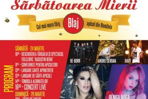Sărbătoarea Mierii 2018 la Blaj, în 24-25 martie. Peste 150 de expozanţi, concursuri pentru apicultori, ateliere pentru copii, spectacol folcloric şi concerte live. Invitată special, Corina