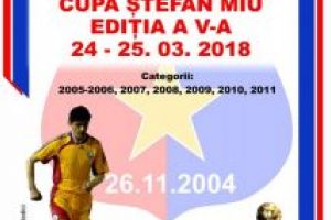 Invitaţie la turneul de fotbal ,, Cupa Ştefan MIU’’ ediţia a  V-a, perioada 24 – 25 martie 2018