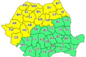Atenţionare meteo: COD GALBEN de ploi, lapoviţă şi ninsoare, în weekend. Zonele vizate