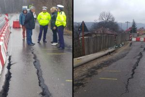 Măsuri pentru drumul surpat de la Slănic Moldova