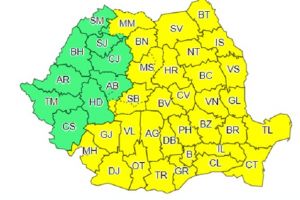 Cod Galben de ploi, ninsori şi vânt puternic. Noi atenţionări de inundaţii