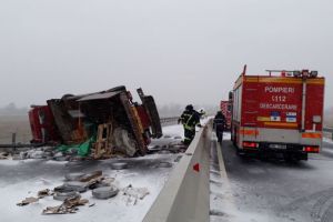 VIDEO Ocolitoarea Braşovului, blocată pe sensul dintre Tărlungeni către Hărman