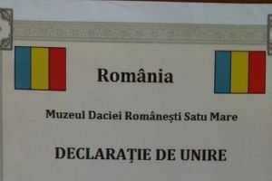 FOTO. Prima declaraţie de unire cu Republica Moldova, semnată la Satu Mare