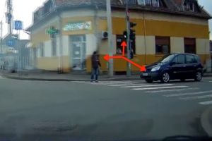 Mic scandal în trafic la Piaţa Cibin – Un începător trece pe roşu