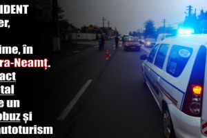 Accident rutier, fără victime, în Piatra-Neamţ. Impact frontal între un autobuz şi un autoturism