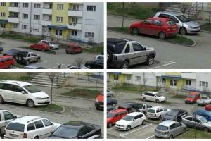 FOTO ȘTIREA  TA: N-avem parcări, ne facem! La Alba Iulia, fiecare petic de pământ este folosit în folosul conducătorului auto